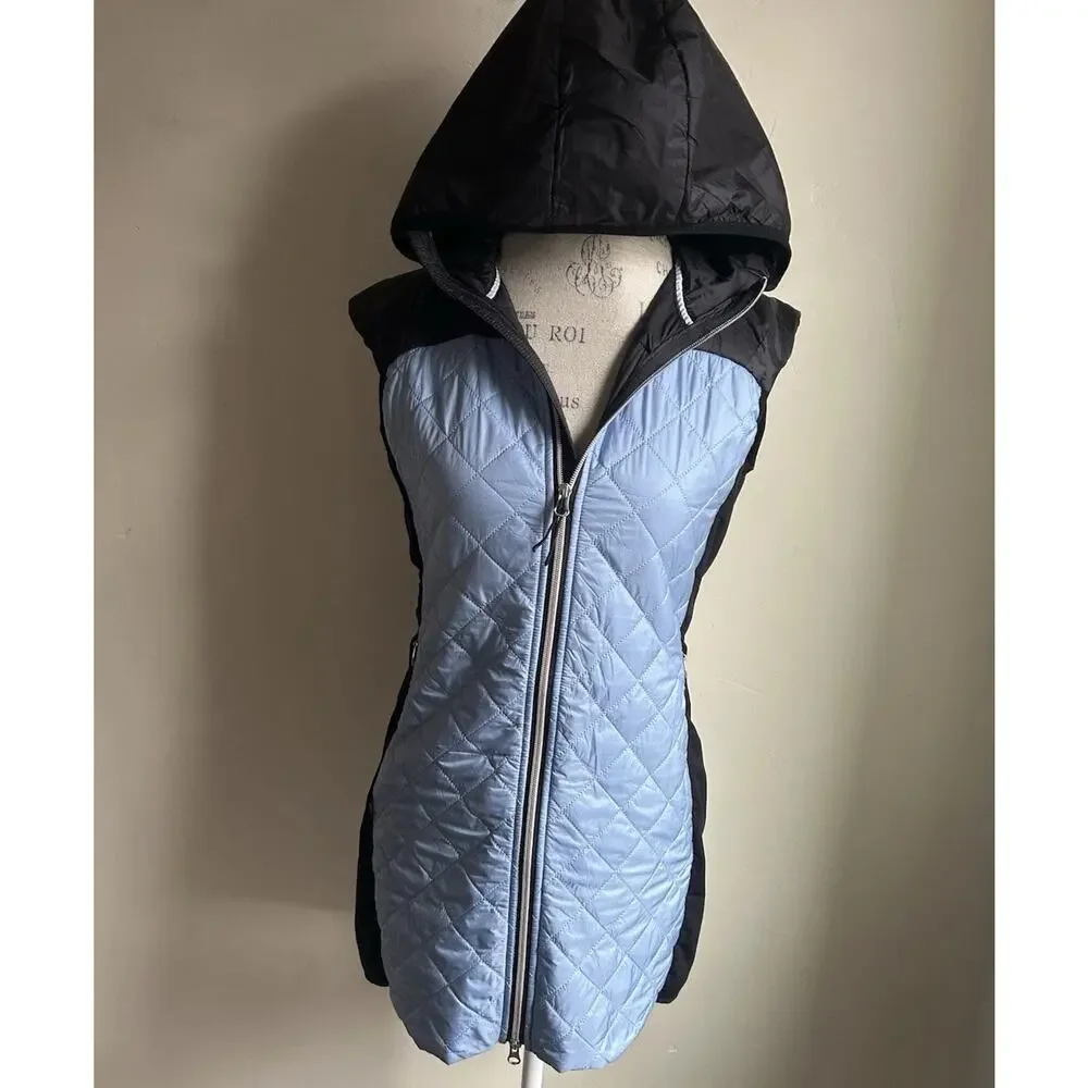 Swix Mayen Insulated Ski Vest Women’s S Blue Black Hooded Winter Gorpcore Long - Picture 13 of 14